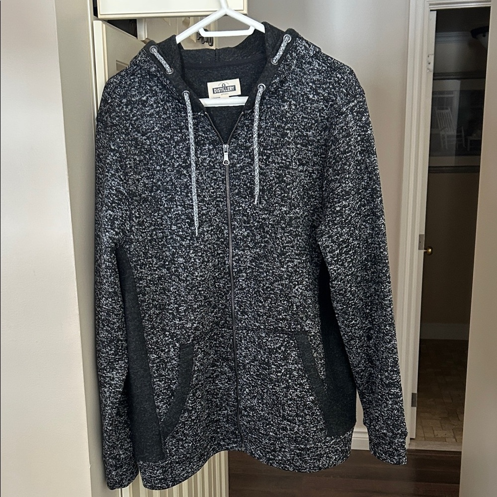 Men's salt and pepper Zip-Up hoodie Sweater